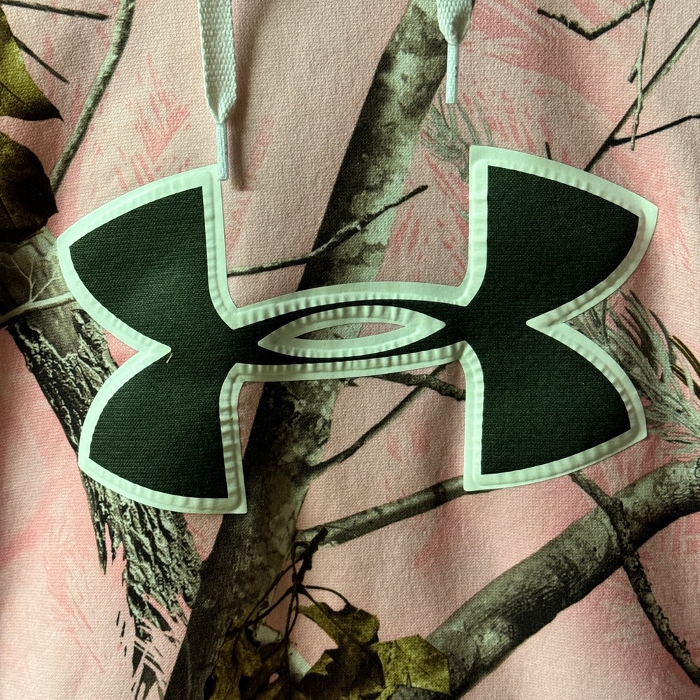 Under Armour Pink and Green Camo Hoodie - Picture 2 of 8